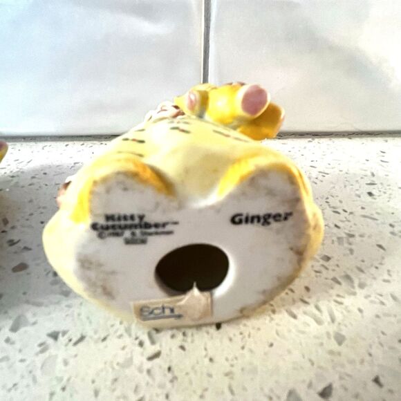 Vintage Schmid Kitty Cucumber '87 Ginger &J P Buster Bedtime Ready Cat Figurines - Picture 7 of 8